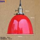 Helnys Vintage Industrial Pendant Light with White Metal Plate Shade