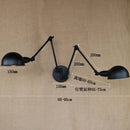Helnys Vintage Loft Industrial Swing Arm Wall Light Sconce - Adjustable 2 Heads