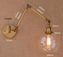 Helnys Antique Brass Swing Arm Wall Sconce Industrial Loft Retro Vintage Light