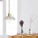 Helnys Nordic Copper Glass Pendant Light Industrial Style LED Hanging Lamp
