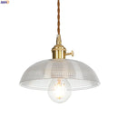 Helnys Nordic Copper Glass Pendant Light Industrial Style LED Hanging Lamp