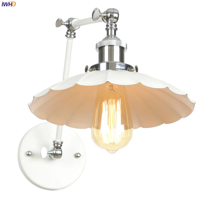 Helnys Adjustable Swing Arm Wall Light - Retro Vintage Loft Industrial Style