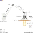 Helnys Adjustable Swing Arm Wall Light - Retro Vintage Loft Industrial Style