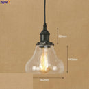 Helnys Industrial Glass LED Pendant Light Fixture Loft Vintage American Style