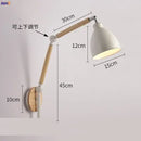 Helnys Wooden Nordic LED Wall Light Swing Arm Wall Lamp Fixtures