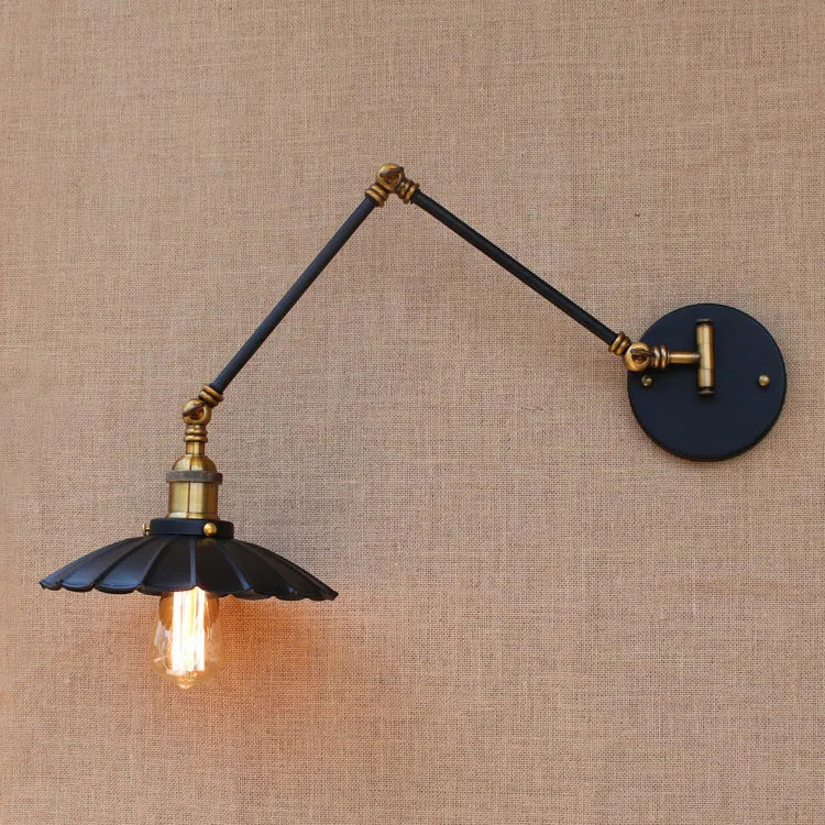 Helnys Industrial Wall Sconce Swing Arm Lamp Retro Loft Style LED Wall Light