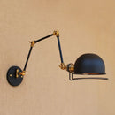 Helnys Antique Brass Industrial Swing Arm Wall Sconce Lamp - Vintage Loft Edison Style