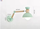 Helnys Wooden Nordic LED Wall Light Swing Arm Wall Lamp Fixtures