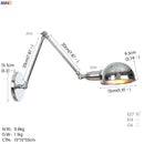 Helnys Vintage LED Wall Lamp with Adjustable Swing Arm