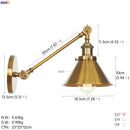Helnys Gold Swing Arm Wall Lamp Industrial Retro Vintage Sconce