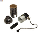 Helnys Vintage E27 Lamp Holder Base Chain Switch Socket Bulb Light Fitting