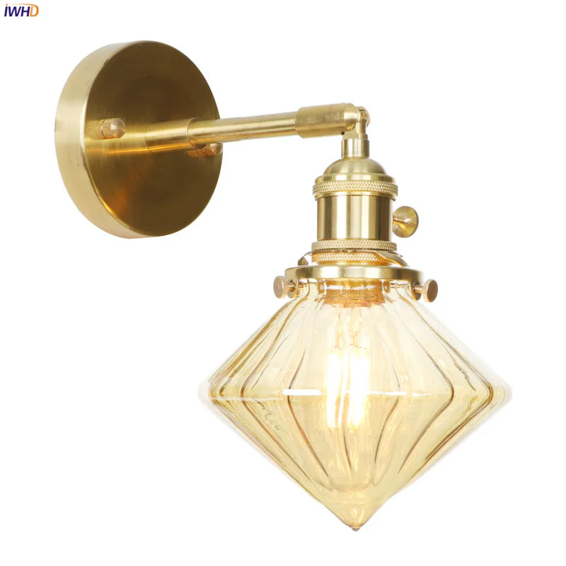 Helnys Copper LED Wall Lamp Glass Ball Nordic Modern Design