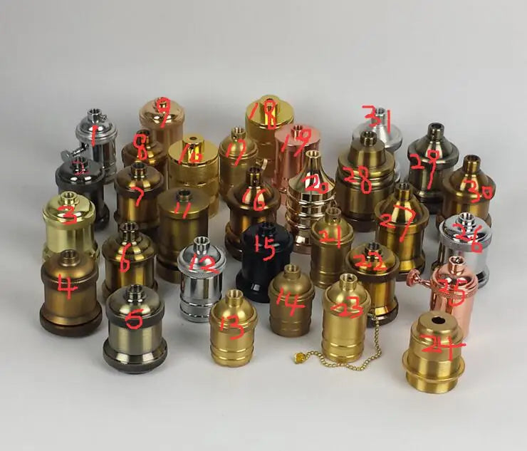 Helnys Industrial Brass Lamp Holder E27 Socket for Pendant Light