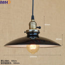 Helnys Vintage Industrial Pendant Light with White Metal Plate Shade