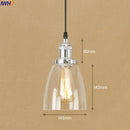 Helnys Industrial Glass LED Pendant Light Fixture Loft Vintage American Style