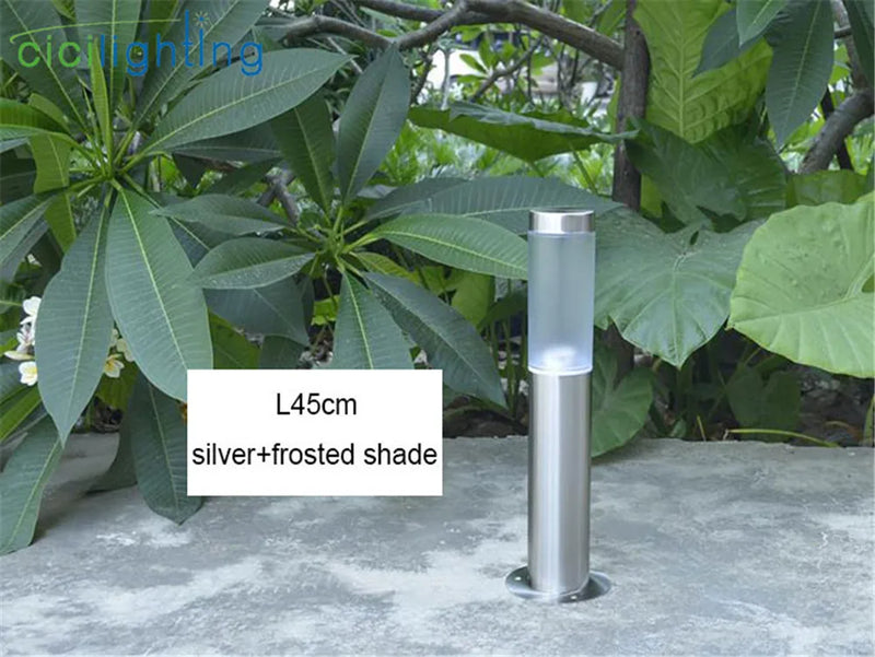 Helnys Stainless Steel Outdoor Lawn Lamp, Waterproof LED Path Light