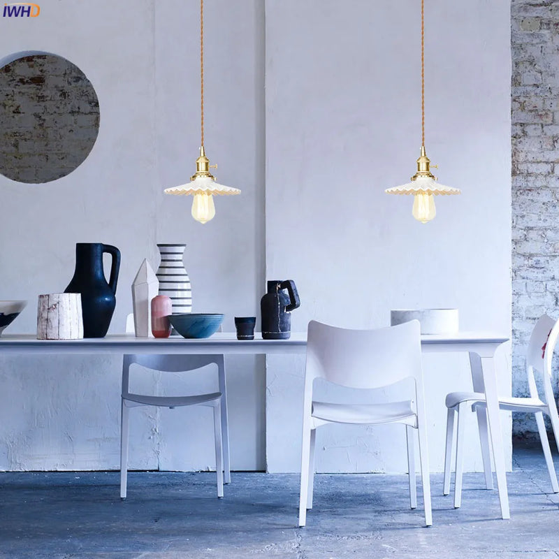 Helnys Nordic LED Glass Pendant Lamp for Modern Home Lighting