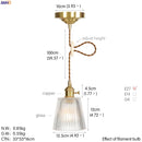 Helnys Nordic Copper Glass Pendant Light Industrial Style LED Hanging Lamp