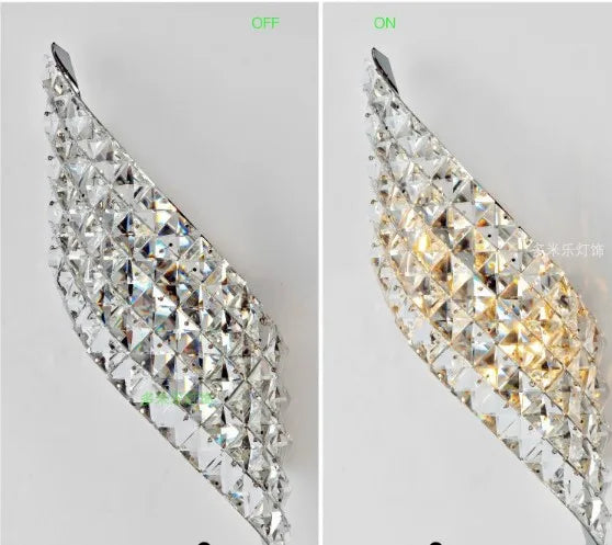 Modern LED Crystal Wall Sconce With 2 Lights by Helnys