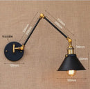 Helnys Industrial Wall Sconce Swing Arm Lamp Retro Loft Style LED Wall Light