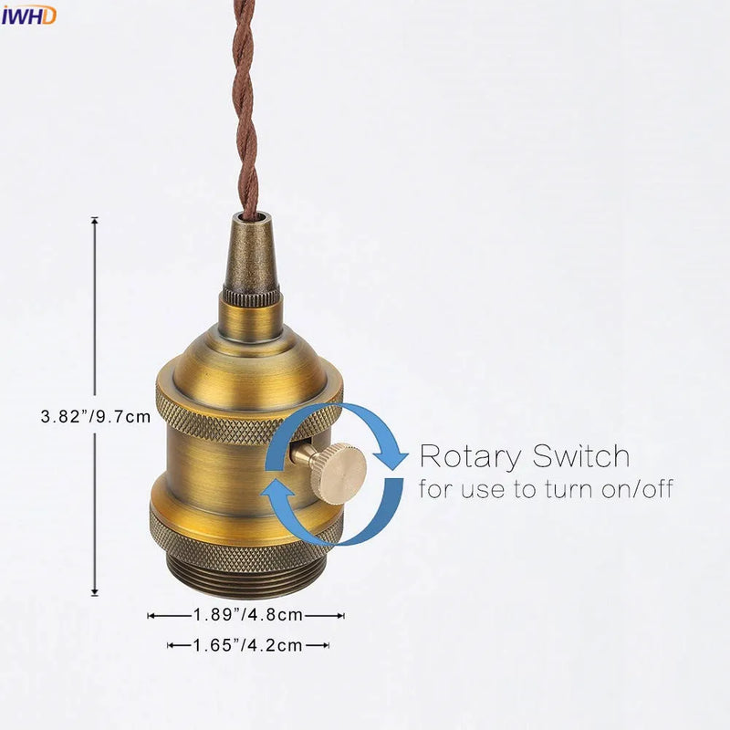 Helnys E27 Vintage Lamp Holder Base Switch Light Bulb Socket - CE UL