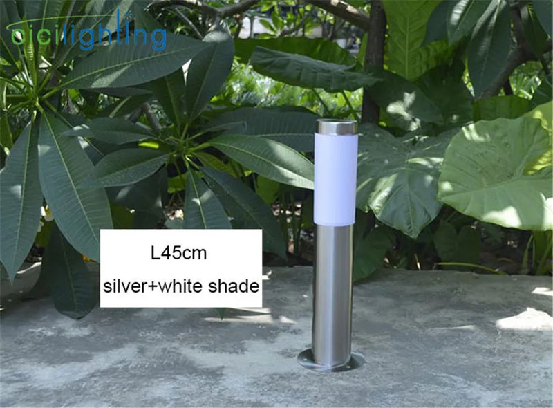 Helnys Stainless Steel Outdoor Lawn Lamp, Waterproof LED Path Light