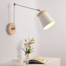 Helnys Wooden Nordic LED Wall Light Swing Arm Wall Lamp Fixtures