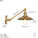 Helnys Gold Swing Arm Wall Lamp Industrial Retro Vintage Sconce