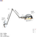 Helnys Vintage LED Wall Lamp with Adjustable Swing Arm