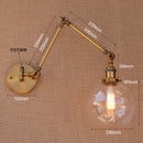 Helnys Antique Brass Swing Arm Wall Sconce Industrial Loft Retro Vintage Light