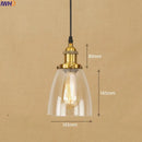 Helnys Industrial Glass LED Pendant Light Fixture Loft Vintage American Style