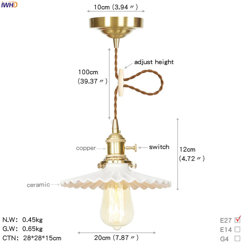 Helnys Nordic LED Glass Pendant Lamp for Modern Home Lighting