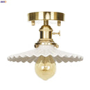 Helnys Nordic White Ceramic LED Ceiling Light Copper Ceiling Lamp Plafonnier
