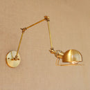 Helnys Antique Brass Industrial Swing Arm Wall Sconce Lamp - Vintage Loft Edison Style
