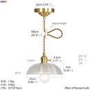 Helnys Nordic Copper Glass Pendant Light Industrial Style LED Hanging Lamp