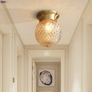 Helnys Glass Ball Copper Ceiling Lamp Modern Vintage LED Light