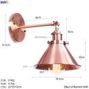 Helnys Vintage Silver Wall Lamp Industrial Sconces Retro Lighting