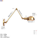 Helnys Vintage LED Wall Lamp with Adjustable Swing Arm