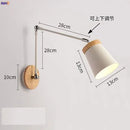 Helnys Wooden Nordic LED Wall Light Swing Arm Wall Lamp Fixtures