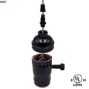 Helnys Aluminum Vintage Lamp Holder E27 Socket Switch Fitting Light Bulb Base Homekit