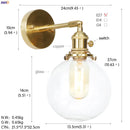 Helnys Copper LED Wall Lamp Glass Ball Nordic Modern Design