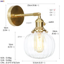 Helnys Copper LED Wall Lamp Glass Ball Nordic Modern Design