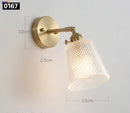 Helnys Copper Glass LED Wall Sconce - Retro Vintage Wall Lamp Fixtures