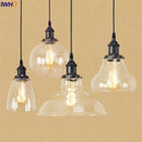 Helnys Industrial Glass LED Pendant Light Fixture Loft Vintage American Style
