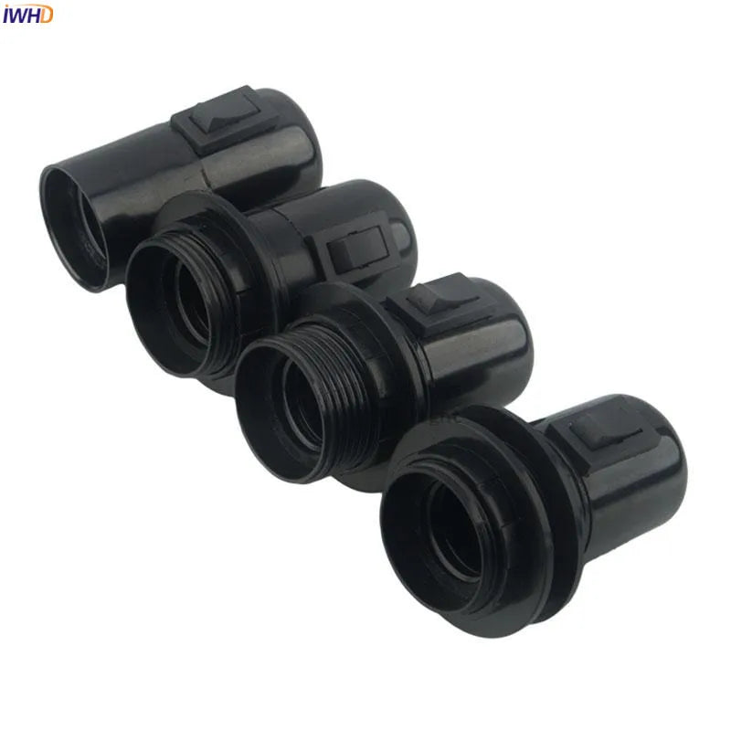 Helnys E27 Lamp Holder Socket Heat Resistant Switch Bulb Light Fitting
