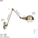 Helnys Vintage LED Wall Lamp with Adjustable Swing Arm