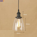 Helnys Industrial Glass LED Pendant Light Fixture Loft Vintage American Style