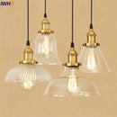 Helnys Industrial Glass LED Pendant Light Fixture Loft Vintage American Style