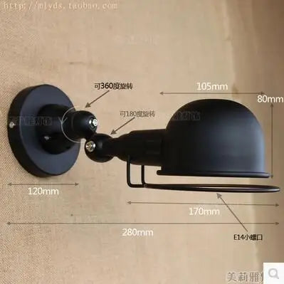 Helnys Retro LED Swing Arm Wall Sconce Industrial Vintage Loft Style Light