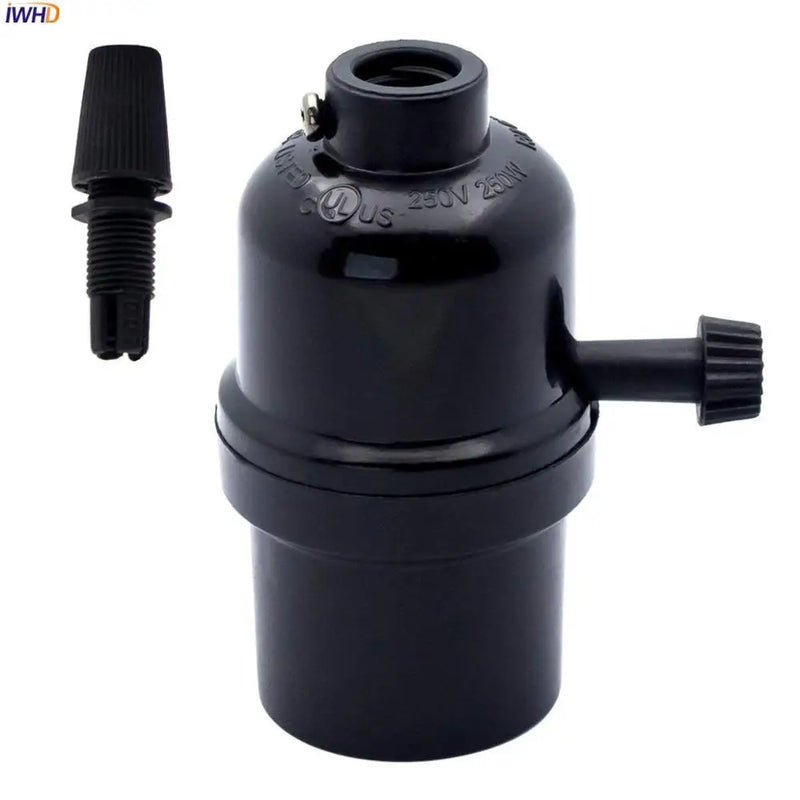 Helnys Plastic E27 Bulb Holder With Switch 110-220V Socket Vintage UL CE